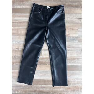 Wilfred Aritzia Black Faux Leather Jeans Size 12